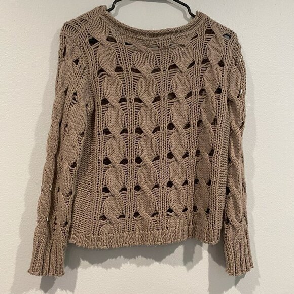 One A Light Brown Knit Long Sleeve Sweater - Size XS - Picture 2 of 6